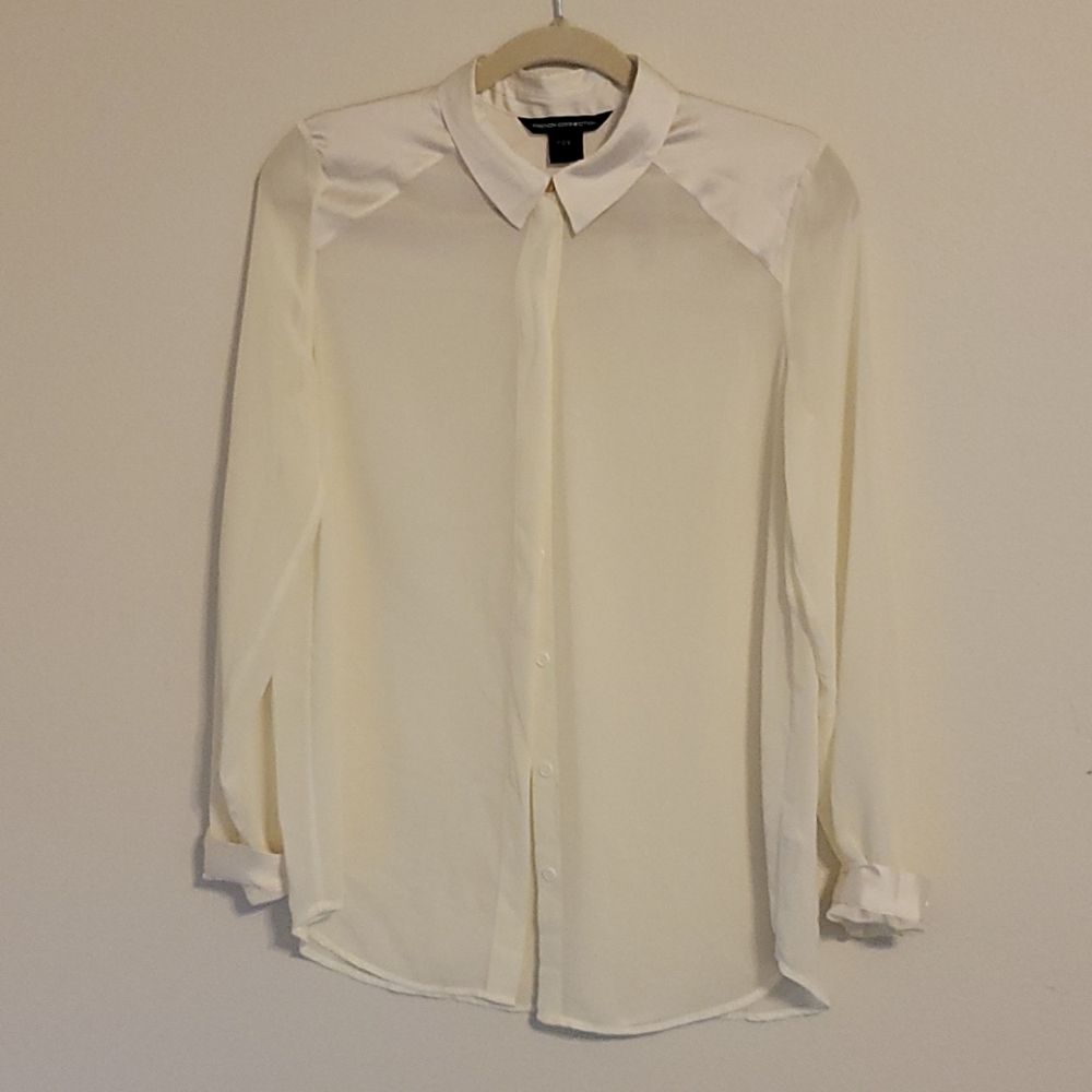 French Connection Size 8 cream blouse